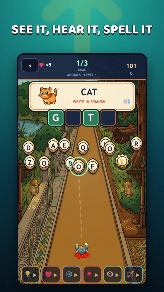 Word building screen